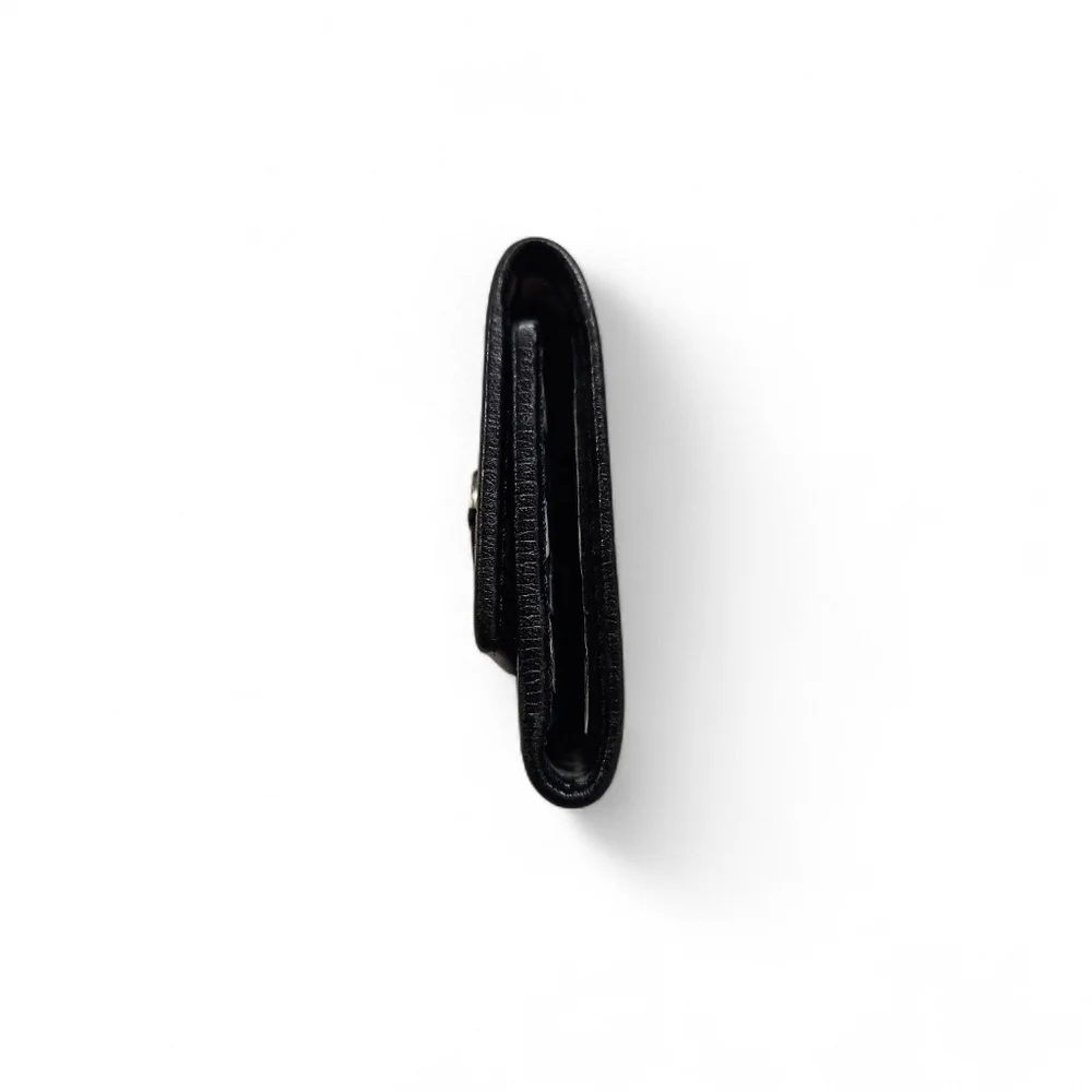 Gucci Leather Keyholder And Compact Wallet In Navy Blue And Silver Monogram